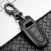 ABS Carbon Fiber Car Key Case Cover For A3 A4 B9 A6 C8 A7 S7 4K A8 D5 S8 Q7 Q8 SQ8 E-tron 2018 2019 2020 2021 Accessories288E