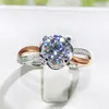 Bague de créateur de luxe pour femmes Incrusté bourgeon moissanite Bagues en diamant Bijoux PT950 plaqué petite amie Cadeaux Fiançailles Bague d'ouverture de mariage 1 carat 1582