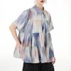 Camicette da donna Street Gradient Tie Dyed Camicia a maniche corte Sottile Drappeggio allentato Moda Casual A-line Cake Tide Primavera Estate