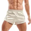 Underbyxor satin underkläder boxare mäns sexiga boxare trosor slät siden pyjamas shorts löst split man lounge boxershorts hem sömnbottnar