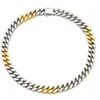 Anhänger Halsketten Hip Hop 18k vergoldet Edelstahl Schmuck Iced Cadena Hombre Miami Cuban Link Kette Halskette für Männer