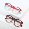 Solglasögon 2023 Trendiga färgglada glasögon Anti-Blue Light Optical Recept Glasses Frame Unisex Vintage Fashion Round Eyewear