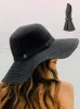 Wide Brim Hats Bucket Women s Straw Sun Hat Classic Flat Beach Summer Protection Cowboy Style Rolled Up Packable Panama 230729