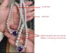 Pendant Necklaces Glass Pearl Choker Necklace Purple Heart For Women Vintage Jewelry