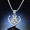 Pendentif Colliers Exquis Cristal Amour Coeur Collier Simple Strass Bois Moissanite Trèfle À Quatre Feuilles ForWomen Filles