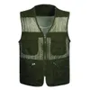 Men's Vests Large Size Mesh Quick-Drying Vests Male with Many Pockets Mens Breathable Multi-pocket Fishing Vest Work Sleeveless Jacket 230729