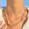 Chains DONATTO Irregular Multicolor Gravel Crystal Stone Necklace Women's Fashion Sweet DIY Beaded Bracelet Y2K Party Jewelry Set