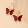 Stud Earrings Temperament Fashion Simple Female Butterfly Personality INS For Women Street Snap Red