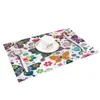 Runner da tavola 4/6 pezzi Set tappetini Farfalla Fiore Tovagliolo stampato floreale Accessori da cucina Tovagliette decorative per feste domestiche