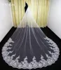 Bridal Veils Real Pos 4 Meters Cathedral Veil Bride Custom Made Sequin Wedding Shiny Accessories