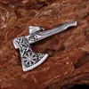 Pendentif Colliers Conception Originale Rétro Viking Axe Collier Nordique Hommes En Acier Inoxydable Amulette Rune Mode Punk Bijoux Sac Cadeau