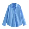 Dames Blouses Rood Gestreept Shirt Losse Poplin Shirts En Voor Dames Chique Knopen Blouse Dames Lange Mouw Revers Top Dames