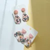 Dangle Earrings Euro-american Clay Pottery Drop 3D Three-dimensional Flower For Women Boucle Oreille Femme Accesorios Para Muj