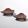 Dinnerware Sets 2pcs Japanese Wood Leaves Chopstick Rest Holder Leaf Shaped Tableware Spoon Forks Stand Racks Home Decoration