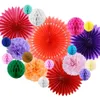 Mexikansk fest Fiesta -dekorationer 20st. Set Tissue Paper Fans Honeycomb Balls For Wedding Birthday Events Festival Party Supplies 2277L