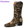 Bottes Sparkling Western Cowboy Bottes pour Femmes À Talons Hauts Bling Cheville Bottines Chaussures Dames Chunky Talon Haut Cowgirl Bottes 230728