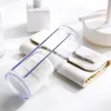 Garrafas de armazenamento redondas transparentes de algodão caixa organizadora de maquiagem recipiente portátil cosmético para a área de trabalho