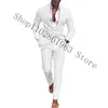 Herrenanzüge Blazer 2023 Mode Männer Slim Fit Kerb Revers One Button 2 Stück Bräutigam Tuexdos Für Hochzeit Blazer Hosen Trajes de Hombre p230728