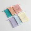 Jewelry Pouches Bags 100 Personalized Print Drawstring Gift Bags Velvet Jewelry Packaging Bags Pouches Chic Wedding Favor Bags Flannel Candy Bag 230728