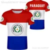 Męskie koszulki Paragwaj T Shirt DIY darmowy numer niestandardowy Numer Pry T-shirt Nation Flaga PY PARAGUAYAN Hiszpańska Republika College Print Po Ubranie 230728