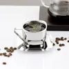 Tassen Untertassen Tasse mit Griff Koreanischer Stil Nischenkaffeeset Vintage Edelstahl Kleines Wasser Doppelte Anti-Verbrühungs-Teetasse Nachmittagstee