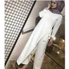 Etniska kläder mode kvinnor muslimska abaya lång ärm en bit jumpsuit klänning kalkon kaftan arab dubai femme islamisk jalabiya vestidos