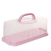 Gift Wrap Cake Carrying Box Clear Stand Dessert Serving Platter With Handle And Cupcake Holder Pies Display Base ( )