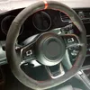 Housses de volant en daim noir en cuir véritable pour 2015-2019 VW Jetta GLI Golf R Golf 7 MK7 Golf GTI Accessories248u
