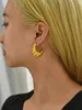 Boucles d'oreilles à tige en acier inoxydable géométrique cerceau gros mode breloque déclaration couleur or tempérament bijoux fête