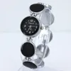Zegarek marki mody okrągły projekt lady kobiet dziewczyna zegarki Srebrny Stop Pasek kwarcowy kryształowe diamenty na rękę o26