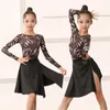 ステージウェア2023ラテンダンスドレス子供の女の子の女の子の練習服パフォーマンストップスカートコンペティションコスチュームスーツ