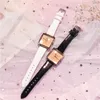 Montres-bracelets Luxury Square Wrist Montres pour les dames Simple Big Dial Quartz Watch Watch Le cuir étanché