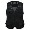 Mannen Vesten mannen Vest Tactische Zwemvliezen Gear Jas Zomer Pographer Vest Tool Veel Zak Mesh Werk Mouwloze Jas Mannelijke 230729