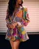 Casual Dresses Elegant For Women Paisley Print Slå ner kragen A Linemini Dress Fashion 2023 Summer