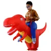 Traje inflável para crianças adulto Halloween Dragão Dinossauro Cosplay T-Rex Fancy Dress Crianças Ride On Dino Purim Trajes G0925249T