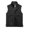 Men's Vests FGKKS Men Mesh Vest Multi Pocket Quick Dry Sleeveless Jacket Reporter Loose Outdoor Casual Thin Fishing Vests Waistcoat Male 230728