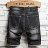 Mäns shorts sommarfasion denim sorterar cinese stil broderi klassisk svart stretc slim casual sort jeans trend streetwear man