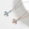 チェーンフォーアンシルバーカラー韓国ファッションドロップスティック航空機ネックレス小さな新鮮でシンプルな宝石