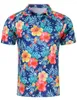 Polo da uomo Summer Mens T-hirts Hawaii Polo casual stampata in 3D Camicia a maniche corte con bottoni Camicie da uomo larghe Comode Top Trendy Unisex