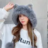 Beanie Skull Caps COKK Cappelli invernali per donna Beanie Cute Cat Ear Berretto lavorato a maglia Femme Velluto spesso Mantieni caldo Cap con pompon Gorro 230729