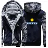 Männer Hoodies 2023 Druck RICARD Mode Winter Verdickt Warme Hohe Qualität Casual Fleece Langarm Zipper Jacke Mantel