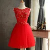 Платья для вечеринок Bealegantom Red Short Prom 2023 Тул аппликация Homectain Cocktail Special Conting Gown vestido fiesta QA1528