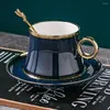 Cups Saucers European Style Small Luxury Coffee Cup Exquisite Ceramic Gold Colored Tea And Dish Set Simple With Spoon Package