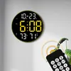 Wall Clocks Colorful LED Digital Clock With Temperature Humidity Date Time Week Display Remote Control Tabletop Electronic Alarm