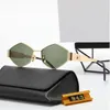 Modedesigner-Sonnenbrillen für Damen und Herren, die gleichen Sonnenbrillen wie Lisa Triomphe, Strand, Straßenfoto, kleine Sonnenbrille, Metall-Vollrahmen mit Box