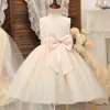 Mädchenkleider Kinder Hochzeit Party Kleider Mädchen Schleife Blume Weiß Erstkommunion Kostüm Gala Kleidung Kinder Geburtstag Prinzessin Kleid für 3-12 Jahre 230729