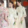 Vestuário étnico estilo chinês Cheongsams vestido de dama de honra 2023 casamento de manga comprida Xiuhe Hnafu irmã fina quimono formal terno Tang