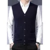 Men's Sweaters Man 100 Pure Wool Cardigan Casual Buttons Up Cashmere Sweater Sleeveless Knitwear Male Knit Coat 230728