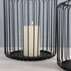 Candle Holders Black Iron Wire Lantern Holder Metal Vintage Home Decoration Stick