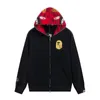 Bathing Ape Novo Outono Masculino Cabeça de Tubarão Camuflagem Casaco com Capuz Contraste Bathing Ape Jaqueta com Capuz